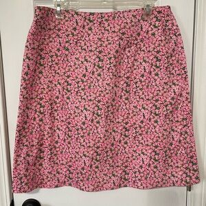 New Chaus Cottage Tiny Pink Flowers Print A-Line Skirt W/Side Zip Woman's Sz 12